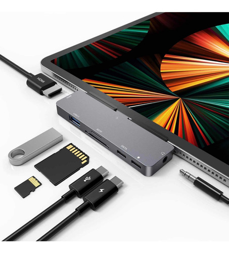 Adaptador Multipuerto Usb C Para iPad Pro 2021 - 2020