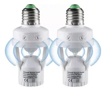 Comprar Vanance 2 Porta Lámpara Sensor De Movimiento 360° Grados Infrarrojo E27 Socket Para Foco Portalámpara Con Sensor Interruptor De Retardo De Luz De Inducción Ajustable 110-240v Blanco
