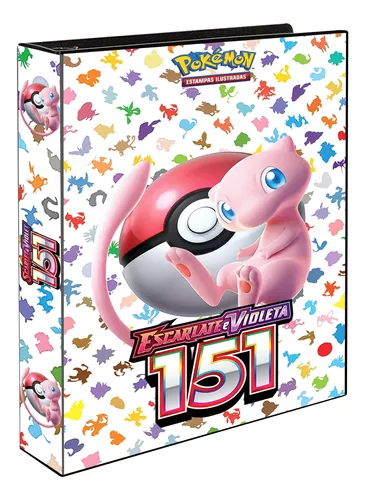 Pasta Fichário Capa Dura Pokémon Escarlate E Violeta 151 Mew