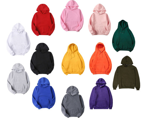 Sacos O Hoodies  Unicolor Para Niños Y Adultos - Unisex  