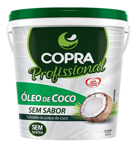 Balde Óleo De Coco Sem Sabor 3,2l - Copra - Pronta Entrega 