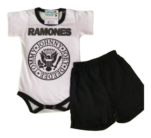 Conjunto De Bebe Body Manga Corta Y Short The Ramones Musica