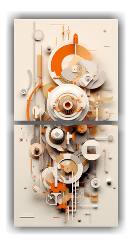 100x50cm Cuadro Abstracto En Tela  Arte 3d De Twendy Barton