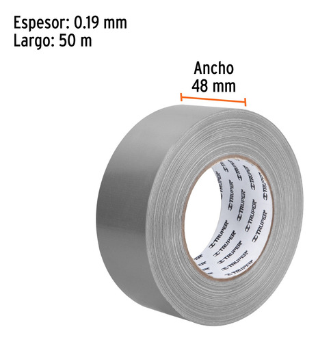 12588 Cinta Gris Para Ducto 48 Mm X 50 Mt 1 Pza. Truper