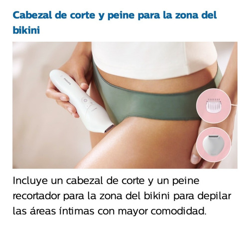 Imagen 7 de 10 de Depiladora Philips Inalámbrica +6 Accesorios Bre715
