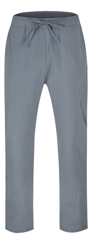 Pantalones De Algodón Y Cáñamo Con Ajuste De Cintura, Pantal
