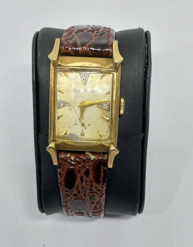 Reloj Bulova Enchapado Oro 10k Dial C/birillantes Cod. 0042