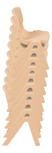 Paquete De 10 Sillas Escolares Apilables De Plástico Natural Natural Diseño De La Tela