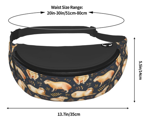 Riñonera Fanny Pack Con Forma De Capibara Ajustable, Unisex