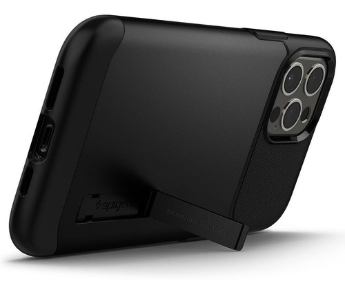 Imagem 6 de 8 de Capa Spigen Slim Armor Preto Para iPhone 12 Pro Max