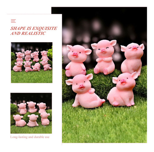 8 Peças De Porquinhos Em Miniatura, Modelos, Decorações, Bol
