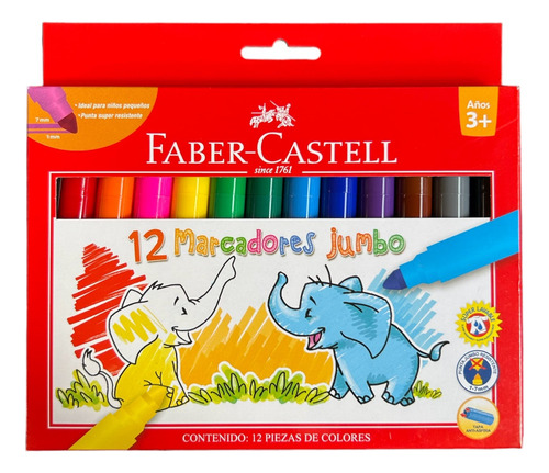 Marcadores O Lapices Scripto Jumbo 12 Colores Faber-castell