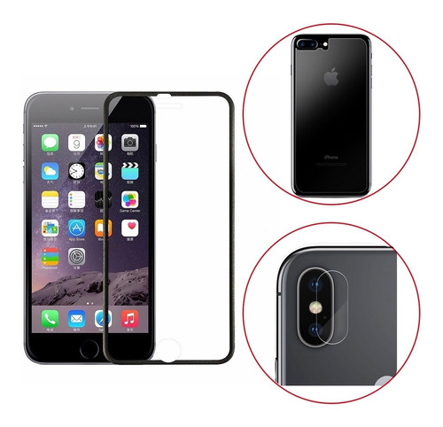 Combo Premium Mica Frontal 5d / Trasera / Camara Para iPhone 8 Plus 7 Plus 8 7