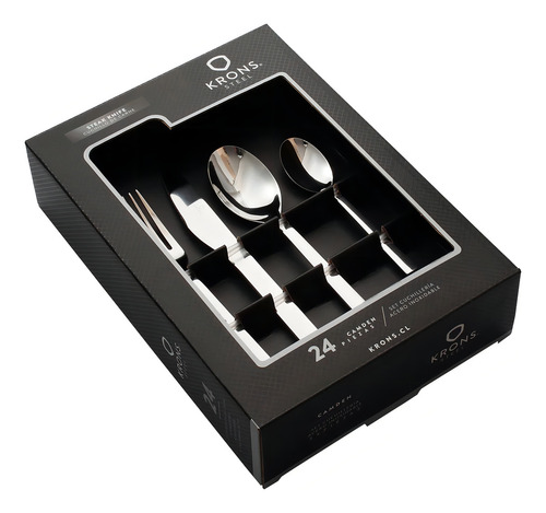 Set De Cuchillería Vajilla 24 Piezas Color Plateado