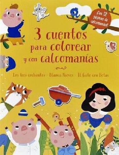 3 Cuentos Para Colorear Y Calcomanas