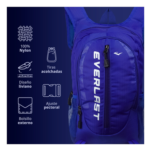 Mochila Everlast Waterproof 22183 Color Azul 15 L