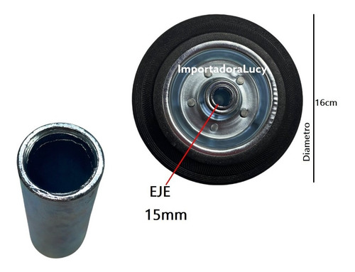 Imagen 2 de 2 de Rueda Para Carro Yegua De 6 Pulgadas 16 Cm (2 Unidad)
