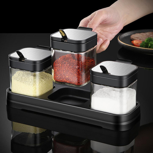 Caja De Condimentos De Vidrio, Recipiente Para Condimentos P