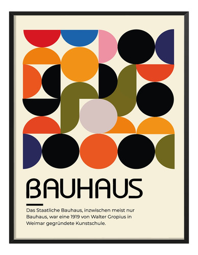 Poster Arte Abstracto Bauhaus Staatliche Colores Sala 80x60