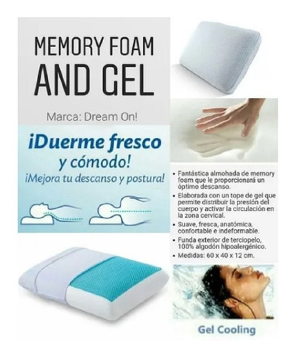 Imagen 2 de 7 de Almohada Memory Gel Dream On