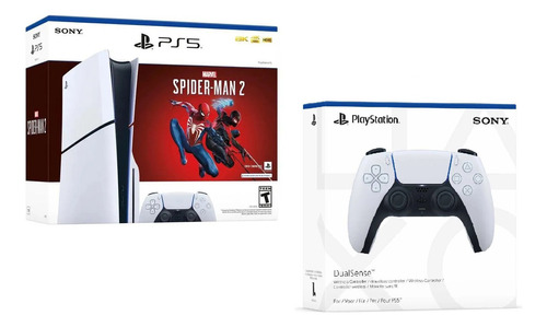 Consola Ps5 Slim Bundle Spiderman 2 + Mando Ps5 Blanco