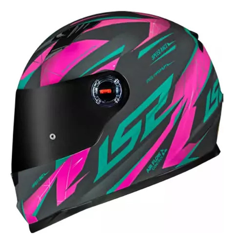Capacete Ls2 Ff358 Draze Grey Green Pink Verde Rosa