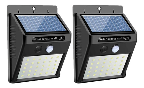 Reflector Lampara Led Solar Exterior Sensor Movimiento 2 Pzs