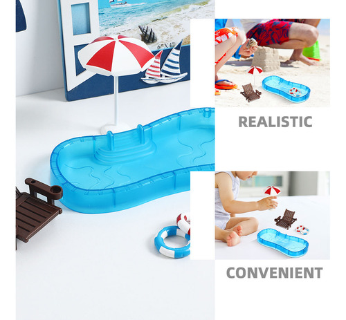 2 Juegos De Piscina En Miniatura Con Forma De Casa De Muñeca