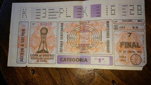 Entradas 4 De La Copa De Oro 80 Final10/01/81 Categoria  1 .