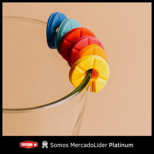 Identificadores De Vasos Copas Marcadores De Silicona Set X6