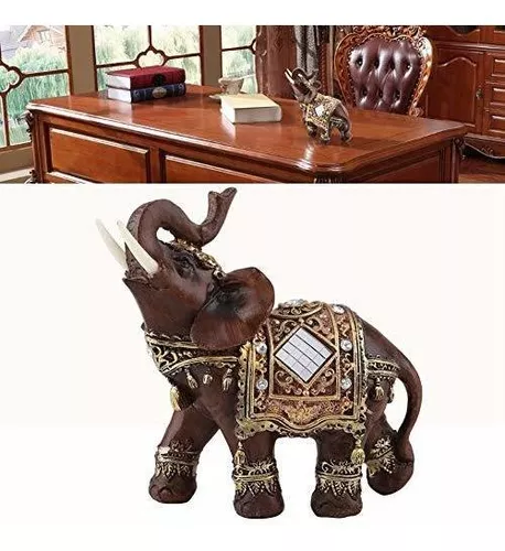 Estatua de elefante de buena suerte feng Shui, decoración de elefante de  resina, estatua de la suerte, decoración del hogar, regalos, grande