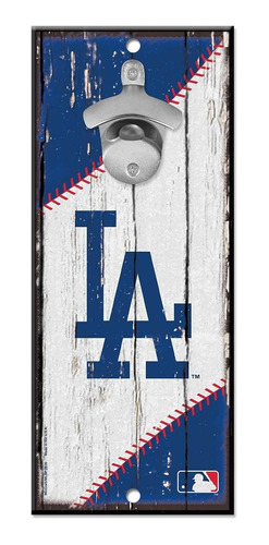 Mlb Letrero Madera Abridor Botella Angele Dodgers