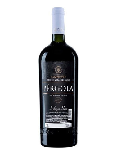 Vinho Tinto Nacional Blend Pérgola Seco 1 Litro- Kit 3un