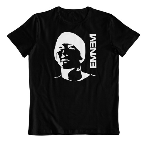 Polera Negra Algodon Estampado Dtf Eminem 8 Miles Pelicula