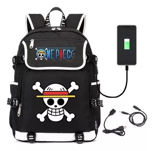 Anime - Mochila luminosa de una pieza, sombrero de paja, bolsa de libro  para computadora portátil, One Piece A, Classic