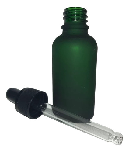 Frasco Vidrio Verde Esmerilado 30ml Con Cuenta Gota Packx100