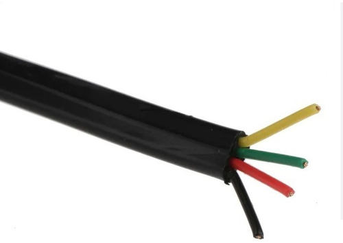 Imagen 2 de 3 de 10mts. Cable Negro Telefonico Exterior Int 4 Hilos (2 Pares)