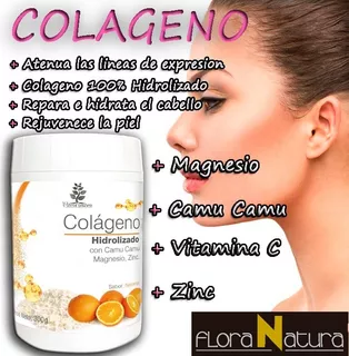 Colágeno Hidrolizado Camu Camu,(vitamina C ), Magnesio, Zinc