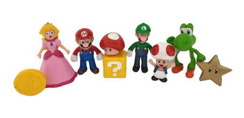 Mini Set De 9pz De Mario Bros Con Luz De La Nueva Película 