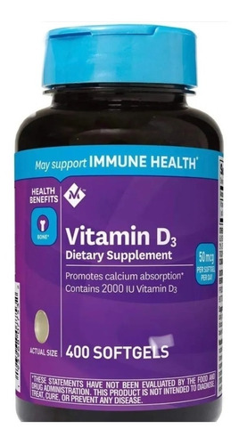 Vitamina D3 Americana Member's Mark - Unidad a $56