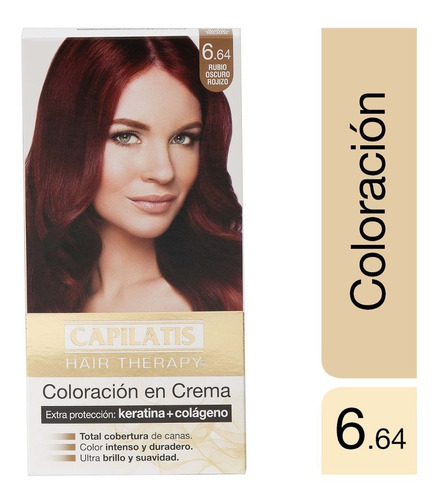 Capilatis Coloración En Crema Kit Completo - Los Tonos Tono 6.64 Rubio Oscuro Rojizo