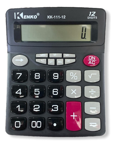 Calculadora Grande Mesa Kenko 12 Digitos  Negro
