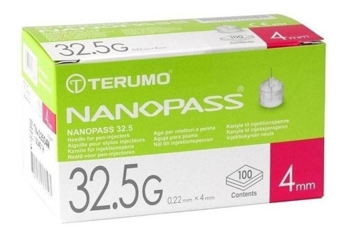 Aguja Ultra Finas Terumo Nanopass 32,5gx4mm Las Mas Finas  