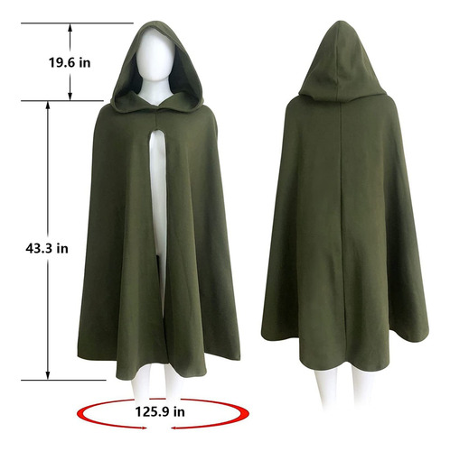 Disfraz Halloween Capa De Bruja Hobbit Medieval Con Capucha