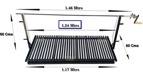 Herraje Parrilla Enlozado 1.24 X 0.60 Reforzado Envio Gratis