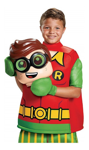 Imagen 4 de 6 de Disfraz Lego Batman Robin Delux Niños 8 A 12 Años Halloween