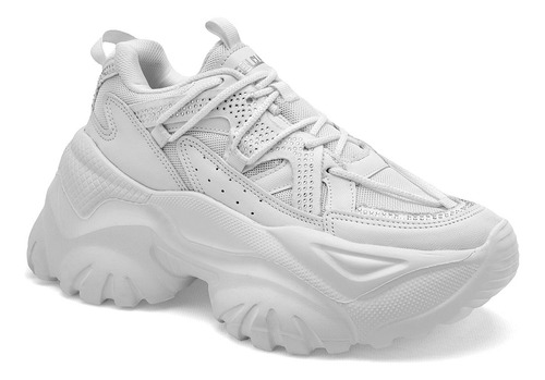 Tenis Escolar Chunky Para Mujer Been Class 17675 Blanco D7