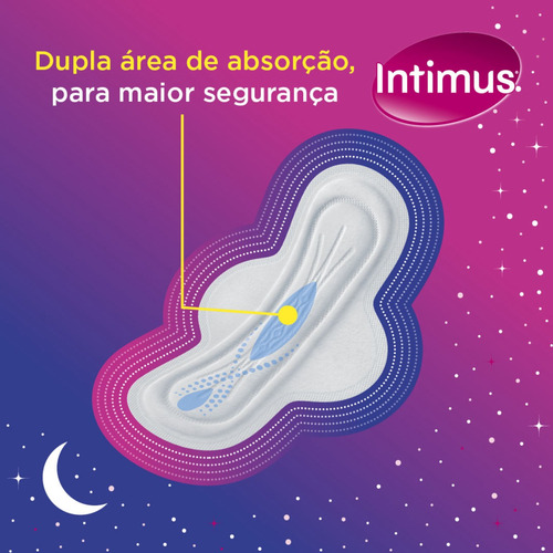 Kit 5 Pç Absorvente Noturno Seca Com Abas Total 40un Intimus