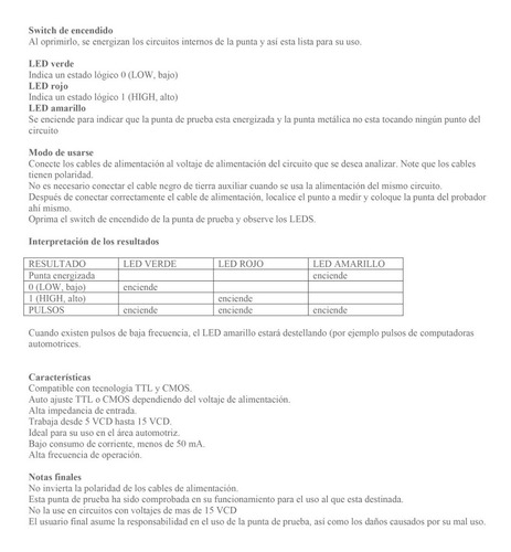 Punta Lógica Ttl Cmos + Libro Inyección Electrónica + Cursos