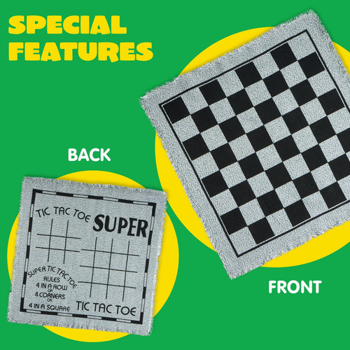 Juego De Damas Gigantes Vintage 3 En 1 Y Tic Tac Toe Con Tap
